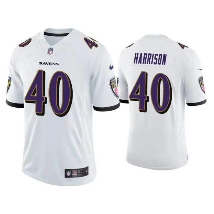 Men Baltimore Ravens #40 Malik Harrison Nike White Game NFL Jersey->baltimore ravens->NFL Jersey